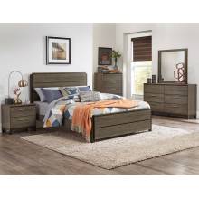 Vestavia Panel Bedroom Set 4 Pc - Grey/Dark Brown